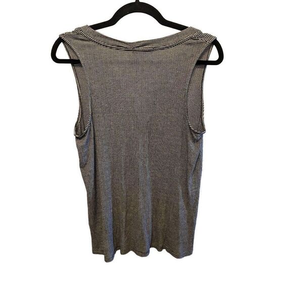 Pleione Sleeveless Knitted Striped Short with V-Neck Women's Size Large - Picture 2 of 5